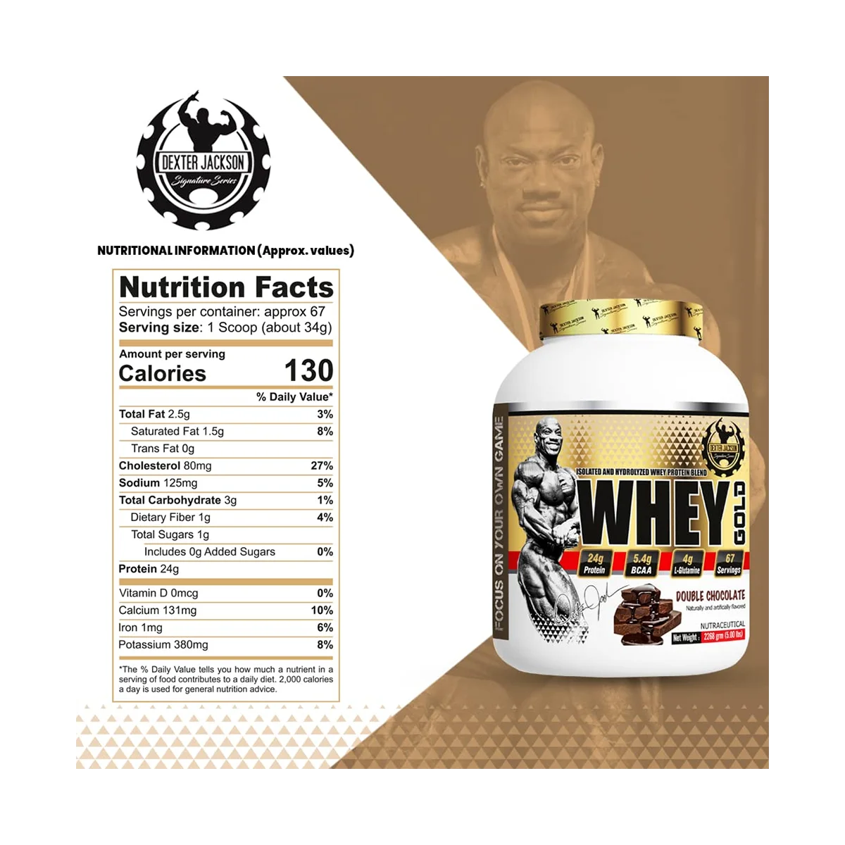 Dexter Jackson WHEY PROTEIN GOLD (5 lbs / 2268 g) view 3