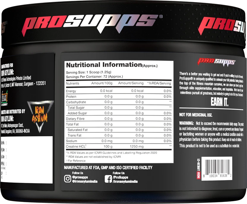 PROSUPPS CREATINE HCL 72 SEVING 90GM view 2