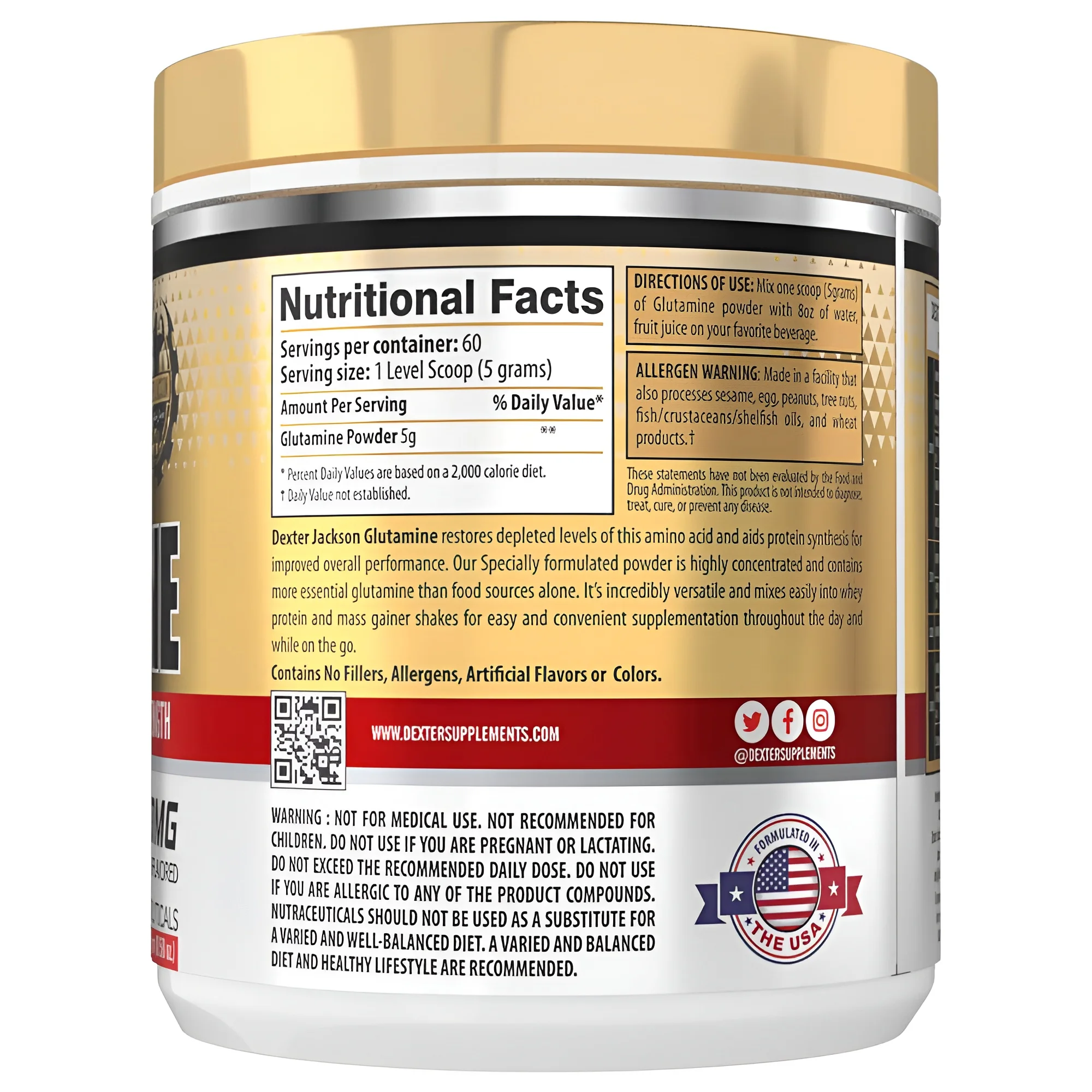 Dexter Jackson GLUTAMINE 60 Servings view 3