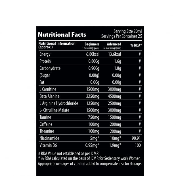 Qnt CARNIPUMP | Liquid Pre Workout 25 Servings view 3