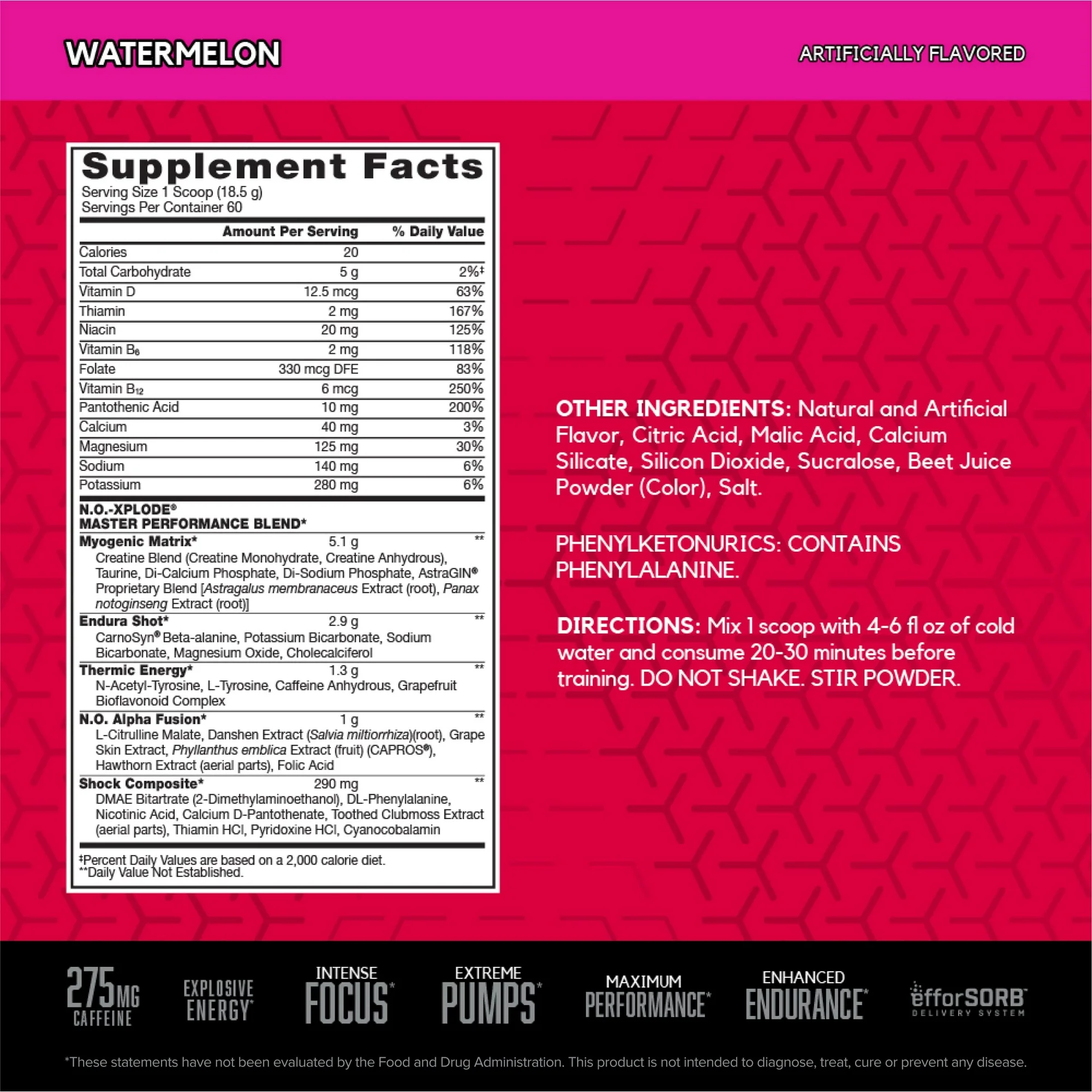 Bsn NO EXPLODE 30 Serving’s  view 2