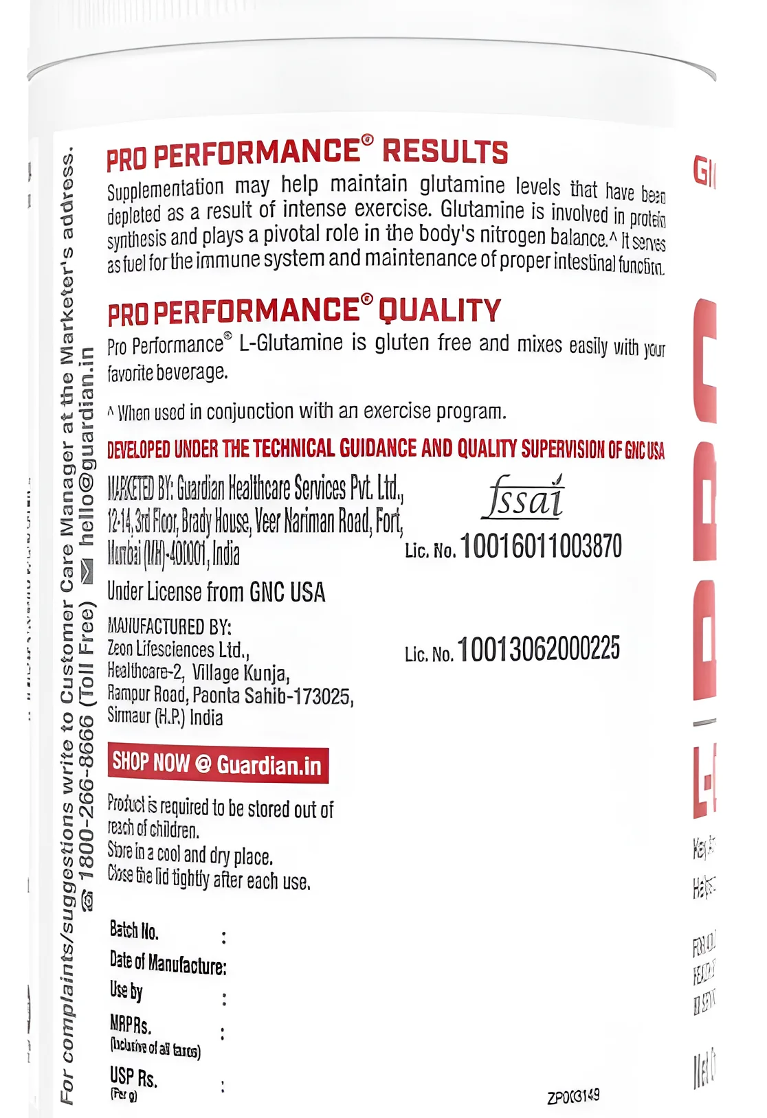 Gnc GLUTAMINE 60 Serving’s  view 3