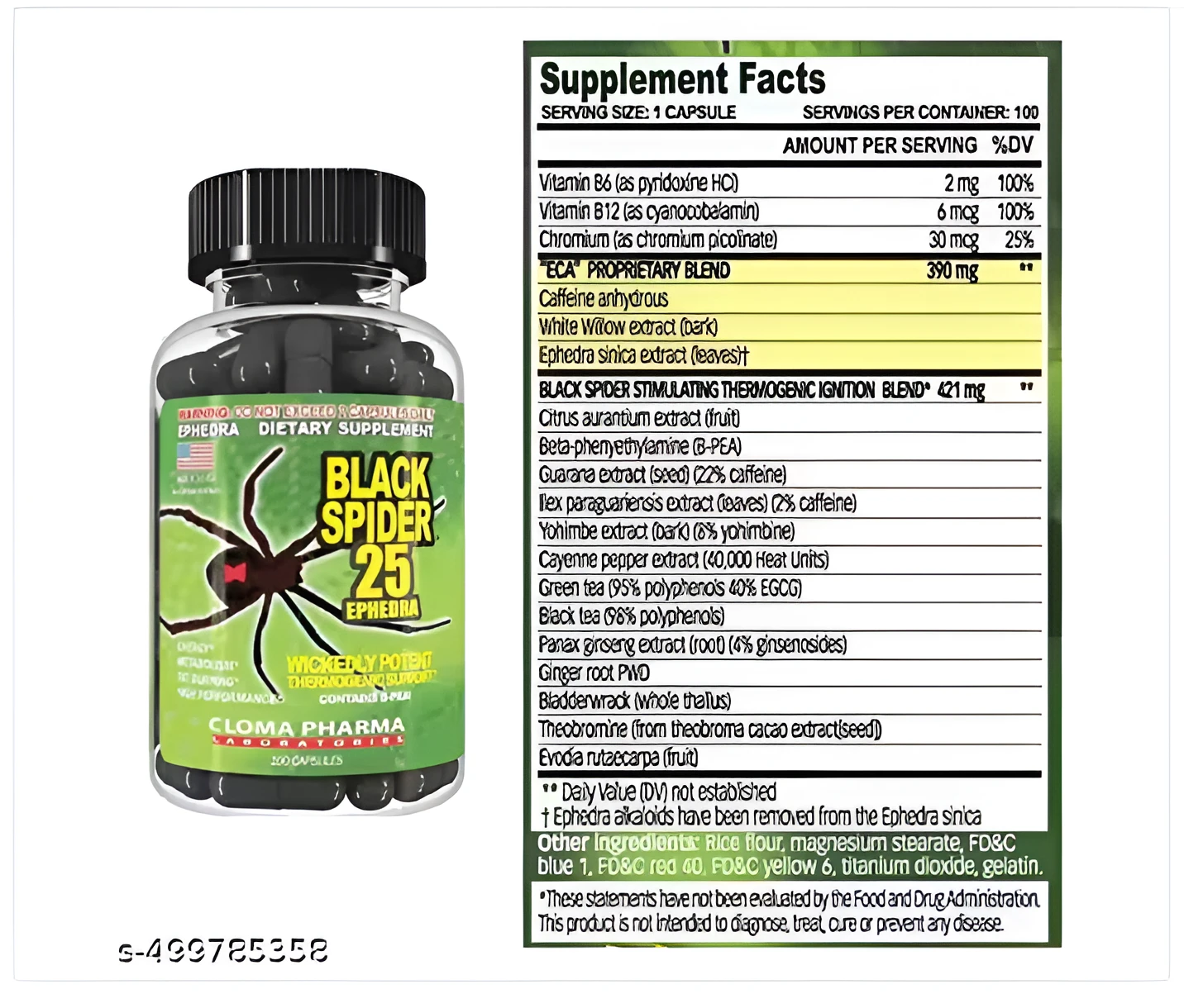 Cloma Pharma BLACK SPIDER 100 Caps  view 3