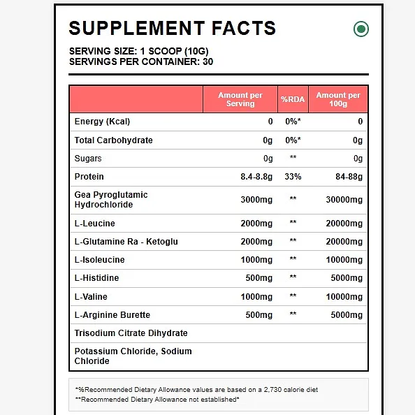 Peak Nutrition BCAA 30S view 4