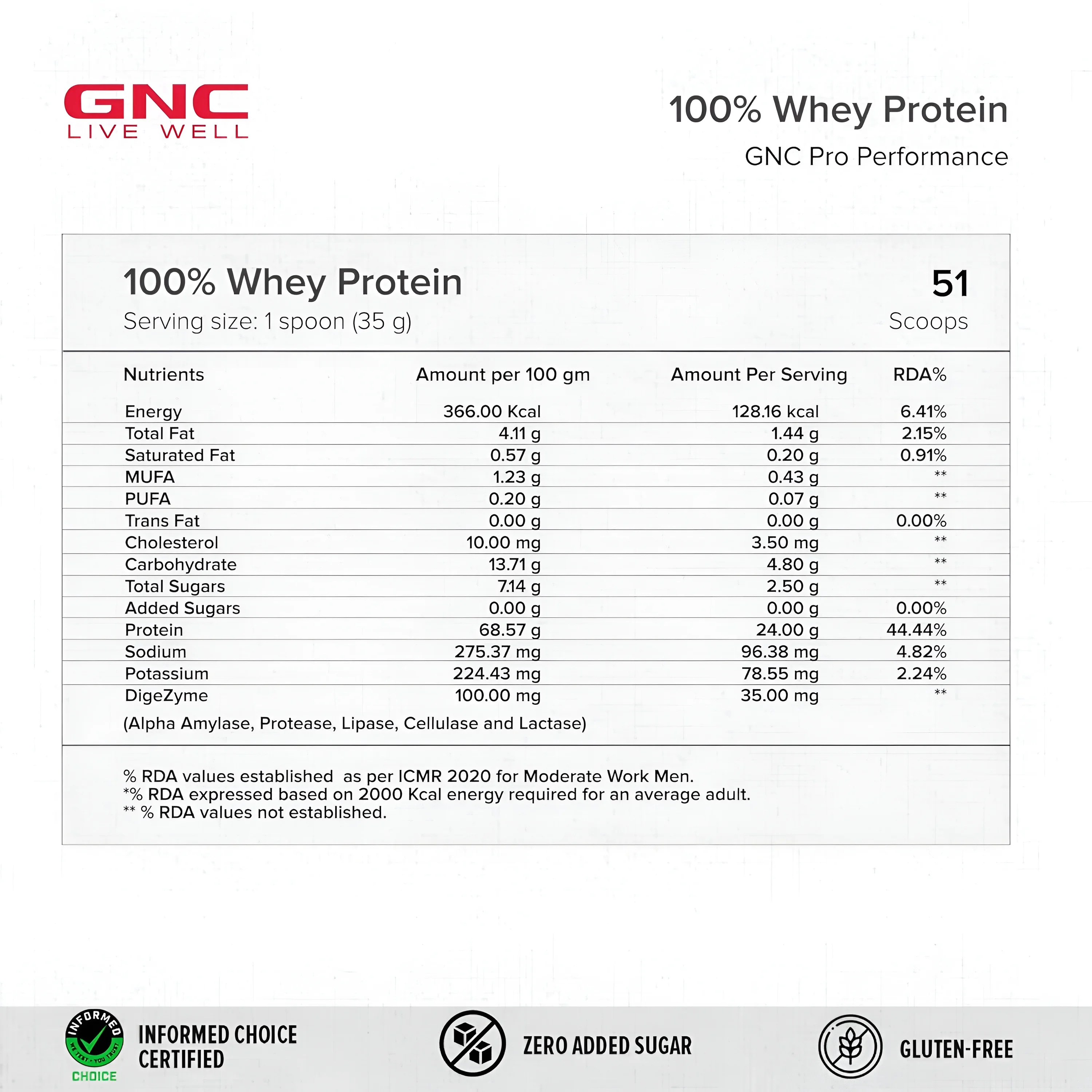 GNC 100% Whey Protein  1.8 KG view 3