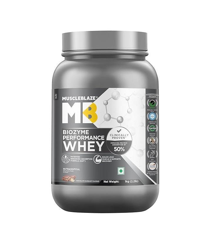 MuscleBlaze Biozyme Performance WHEY PROTEIN Powder 1KG
