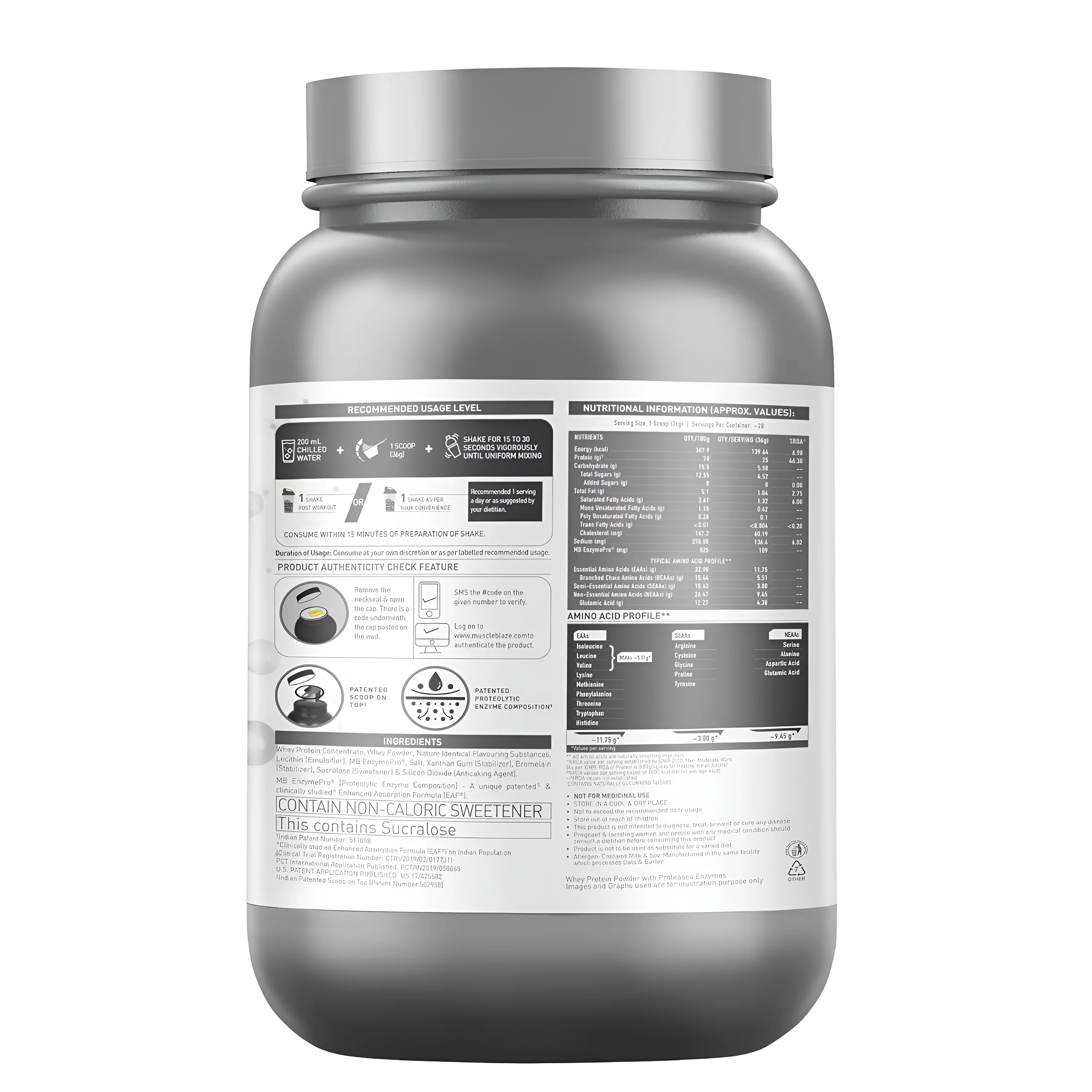 MuscleBlaze Biozyme Performance WHEY PROTEIN Powder 1KG view 3