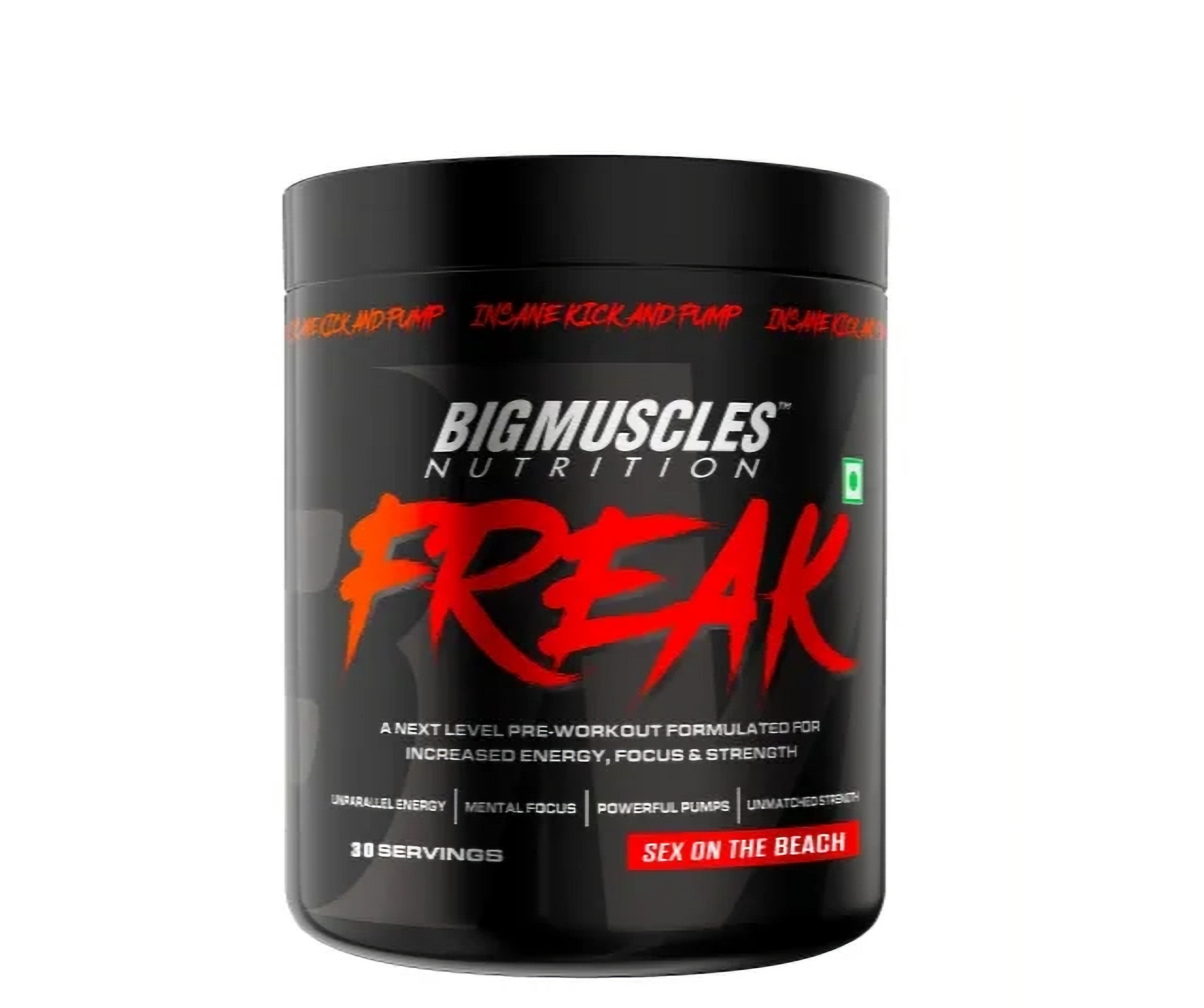 BigMuscles Nutrition FREAK Pre-Workout — 30 Servings (Sex on the Beach)