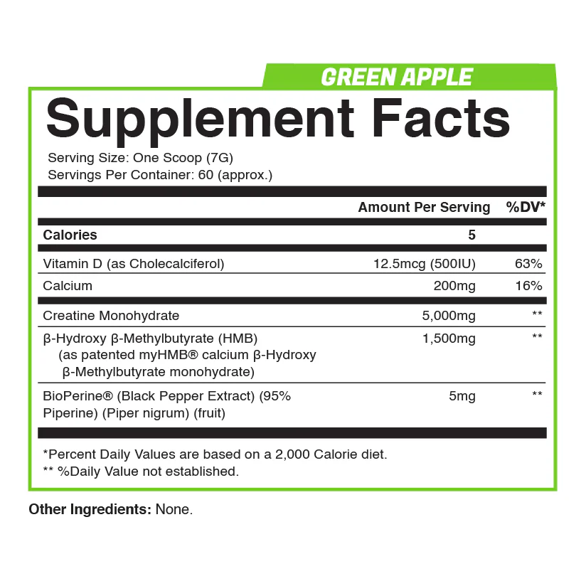 OUTLAST LABZ STRENGTH WARNING HMB+CREATINE 420GM. view 2
