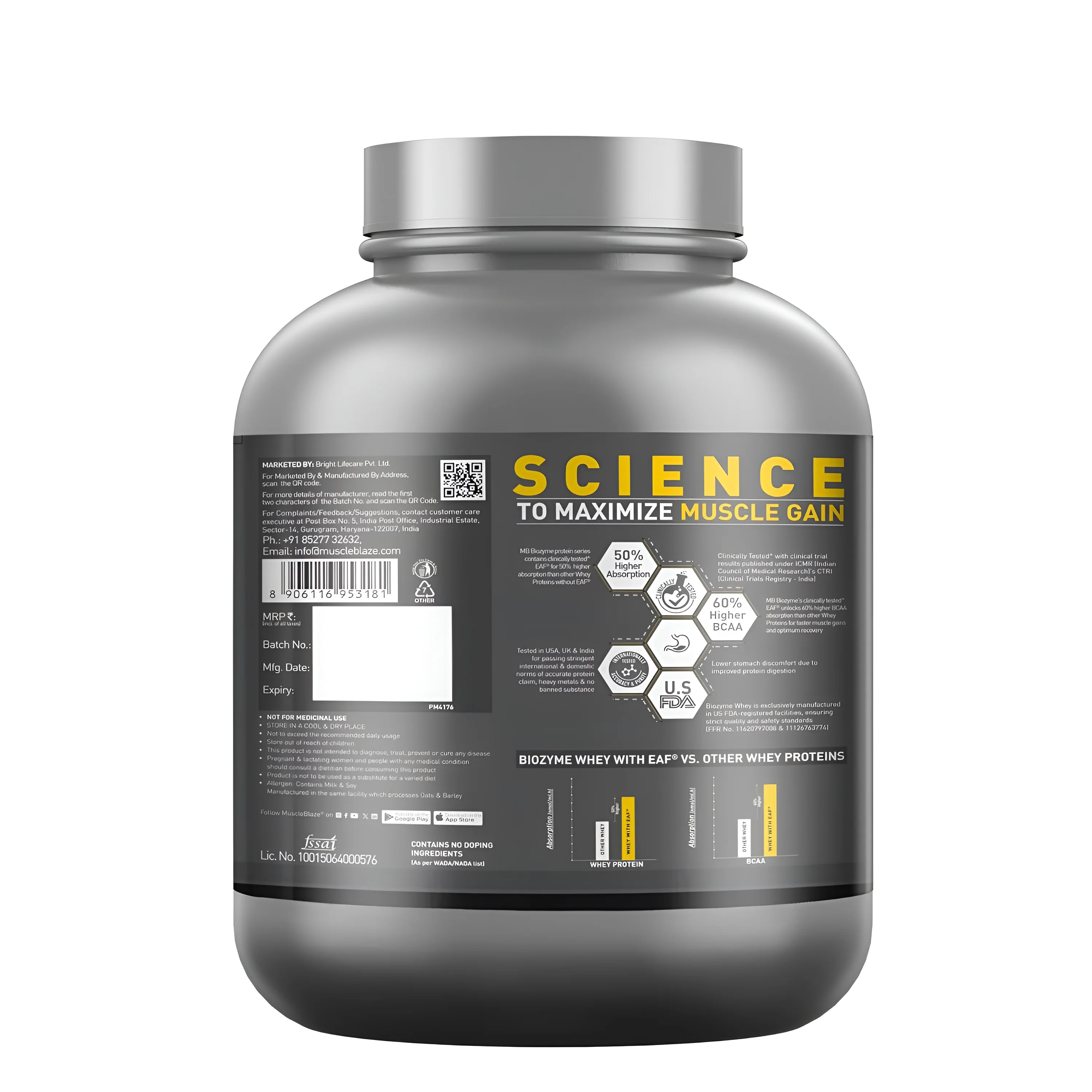 Muscle Blaze BIOZYME PERFORMANCE WHEY 2kg view 2