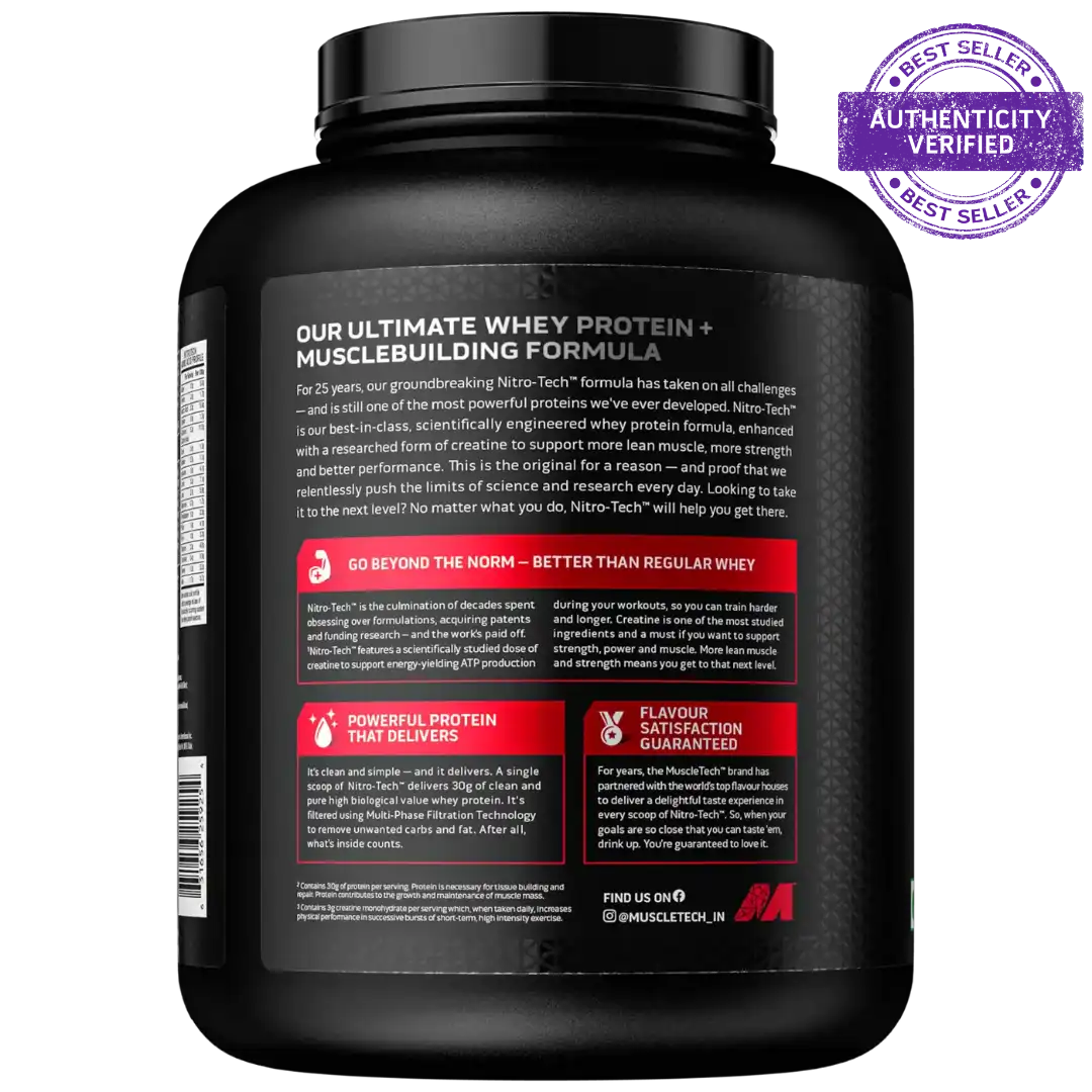 MUSCLETECH Nitro-Tech Whey Protein Powder | 1.8Kg view 2