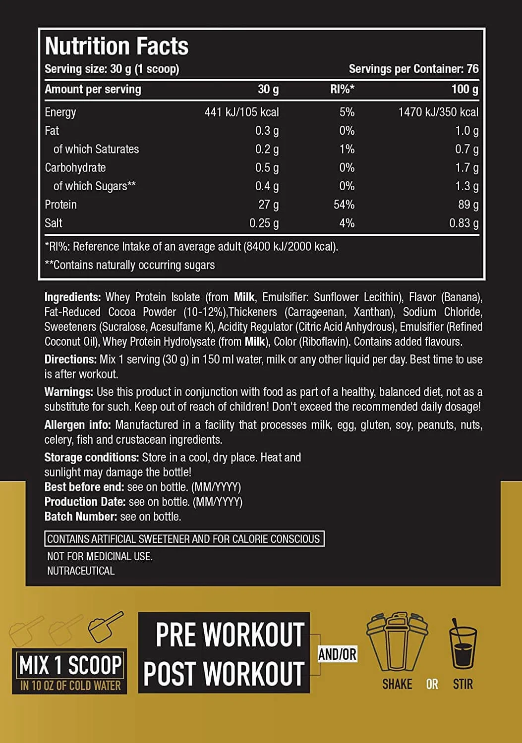 One Science Nutrition ISO GOLD WHEY Protein Isolate 2.27 KG view 3