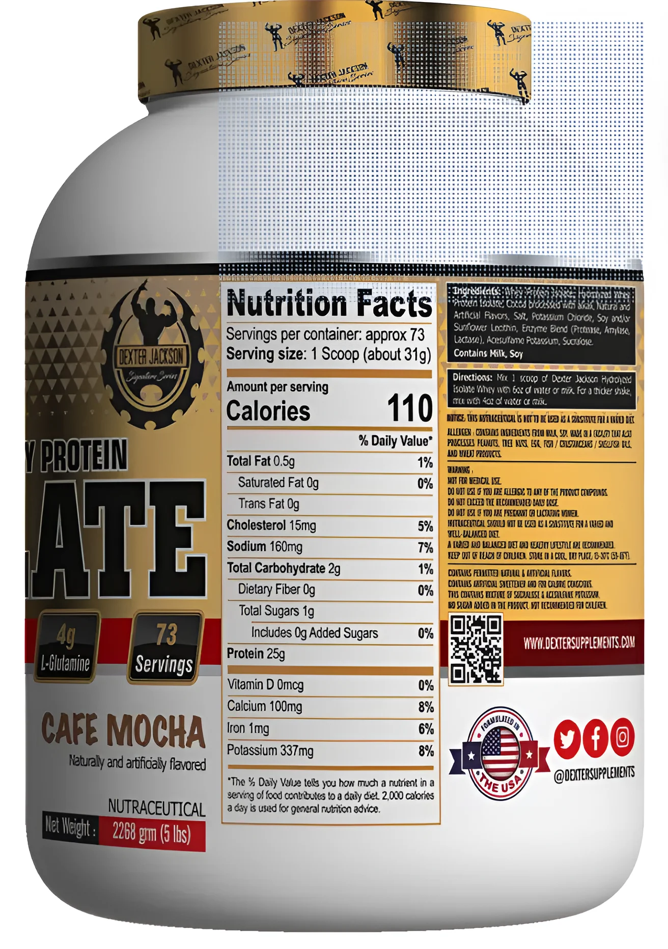 Dexter Jackson WHEY PROTEIN ISOLATE (5 lbs / 2268 g) view 2