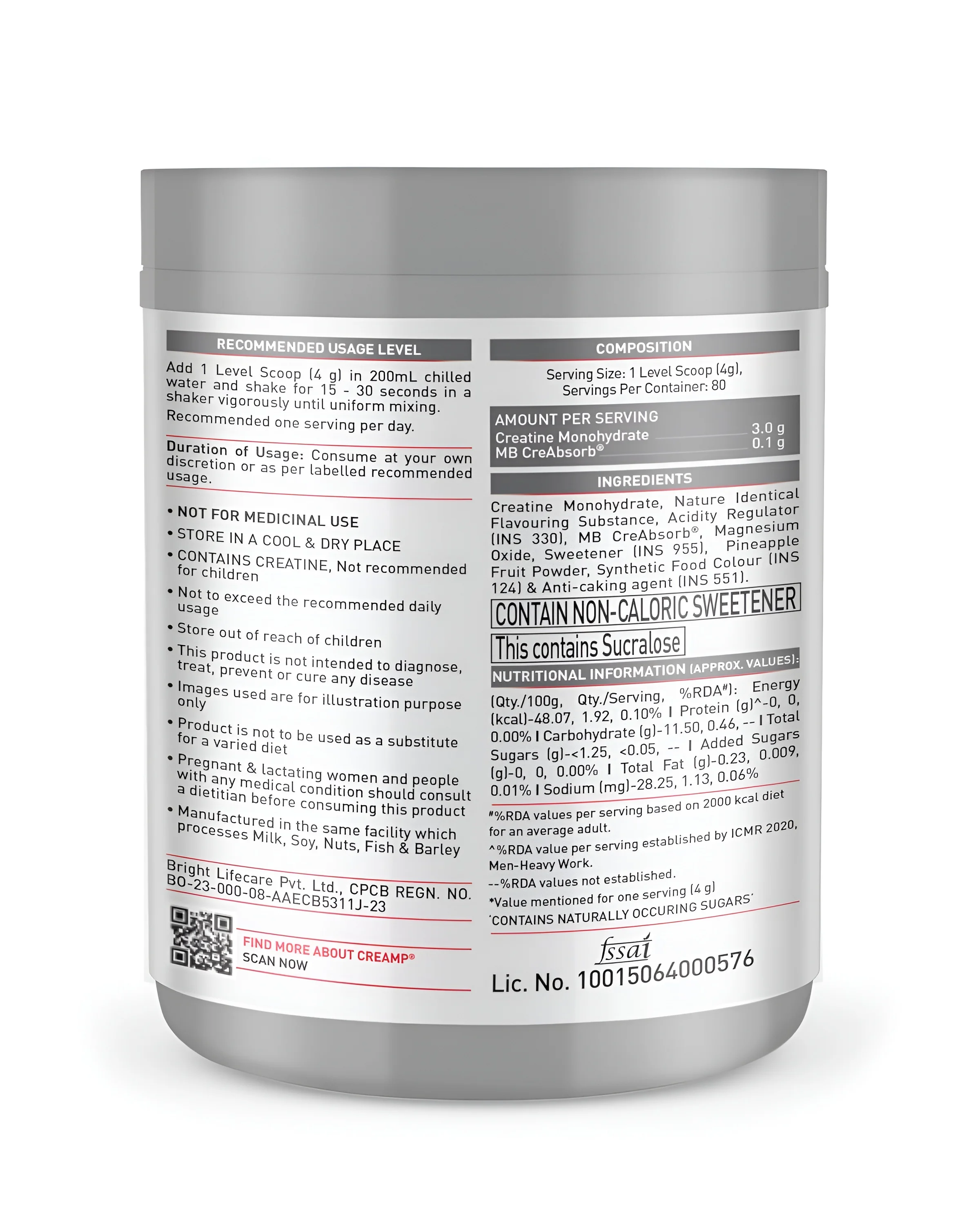 MuscleBlaze CREATINE Monohydrate CREAMP 320 Gram view 2