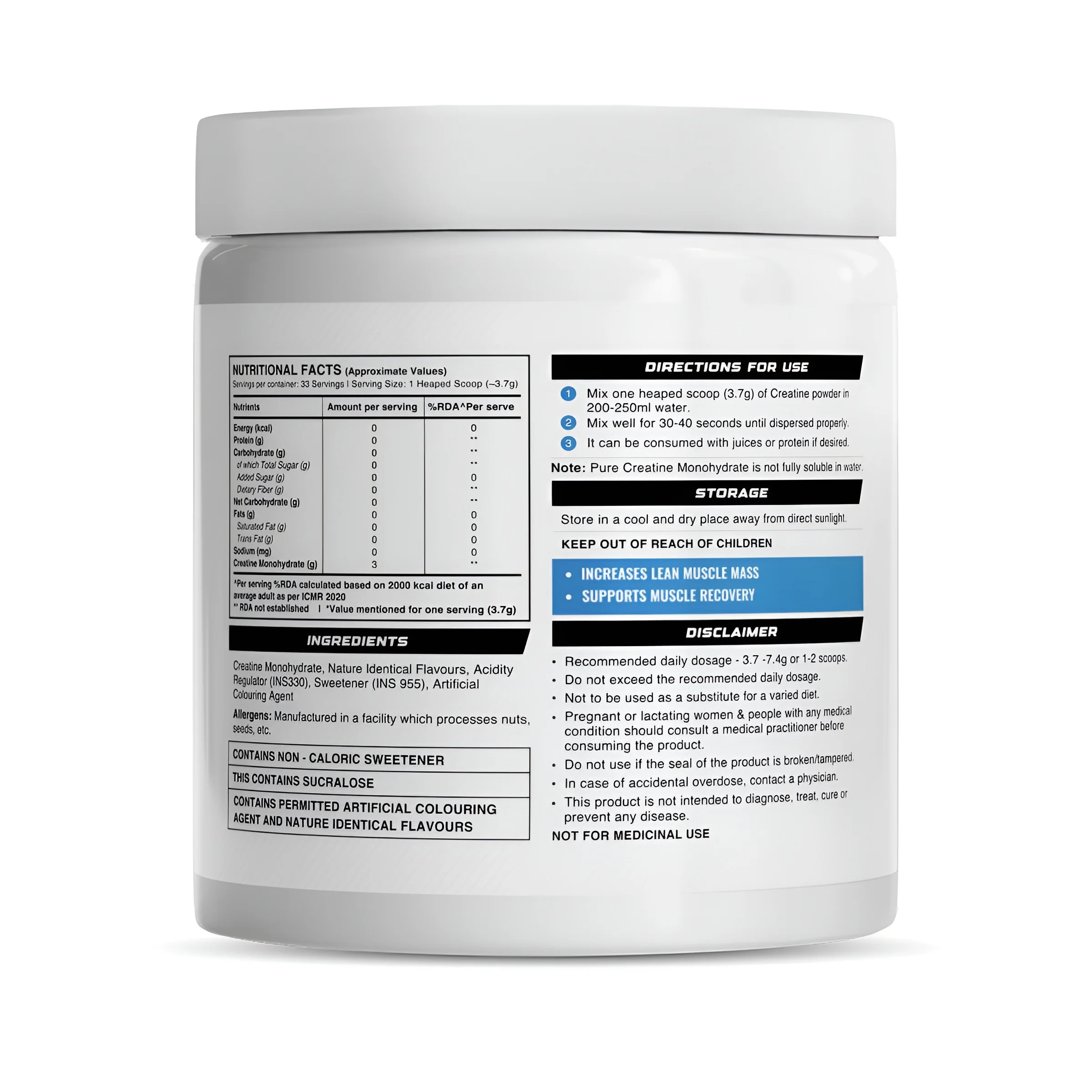 Wellcore CREATINE 122 Gm view 3