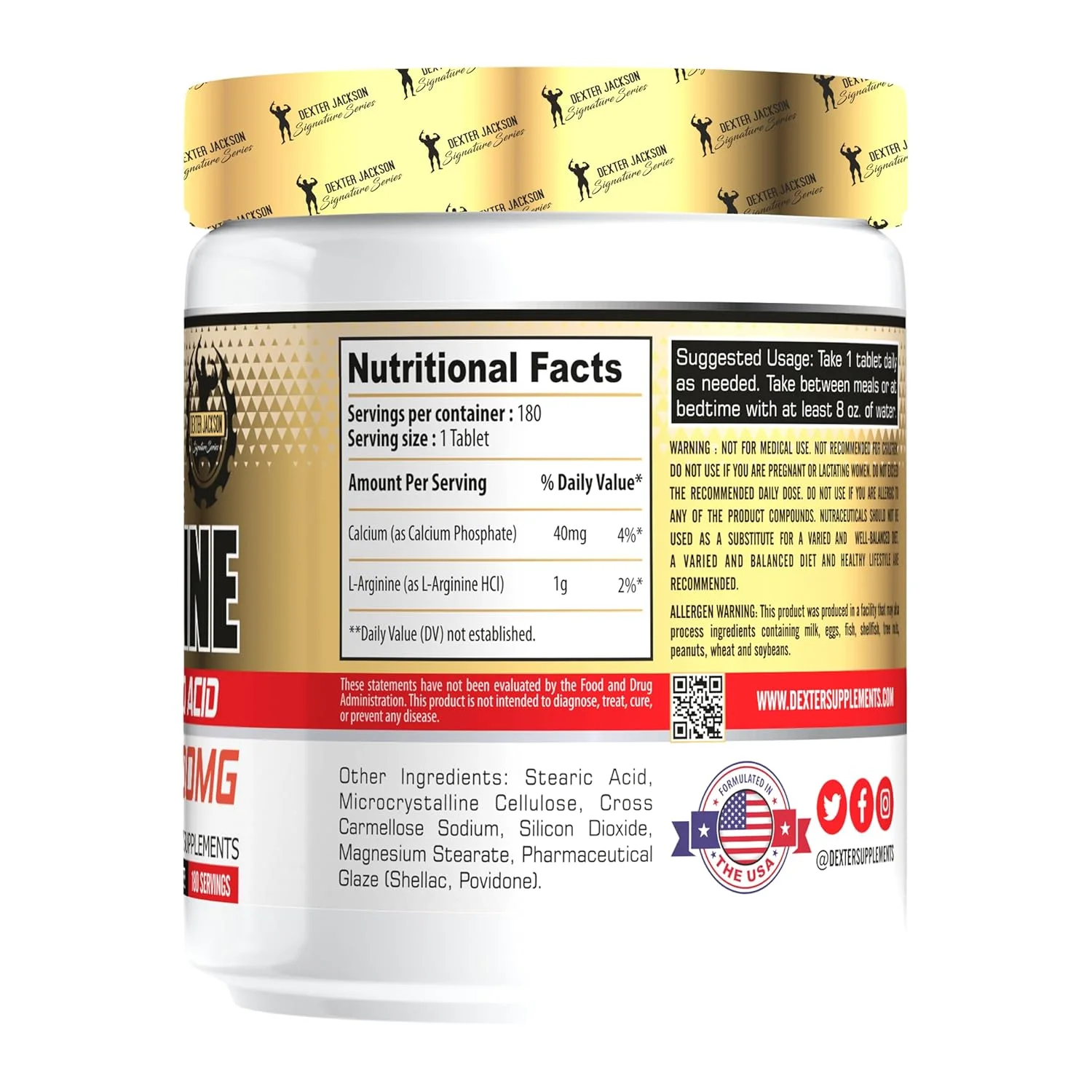 Dexter Jackson L-ARGININE (180 tablets) view 2