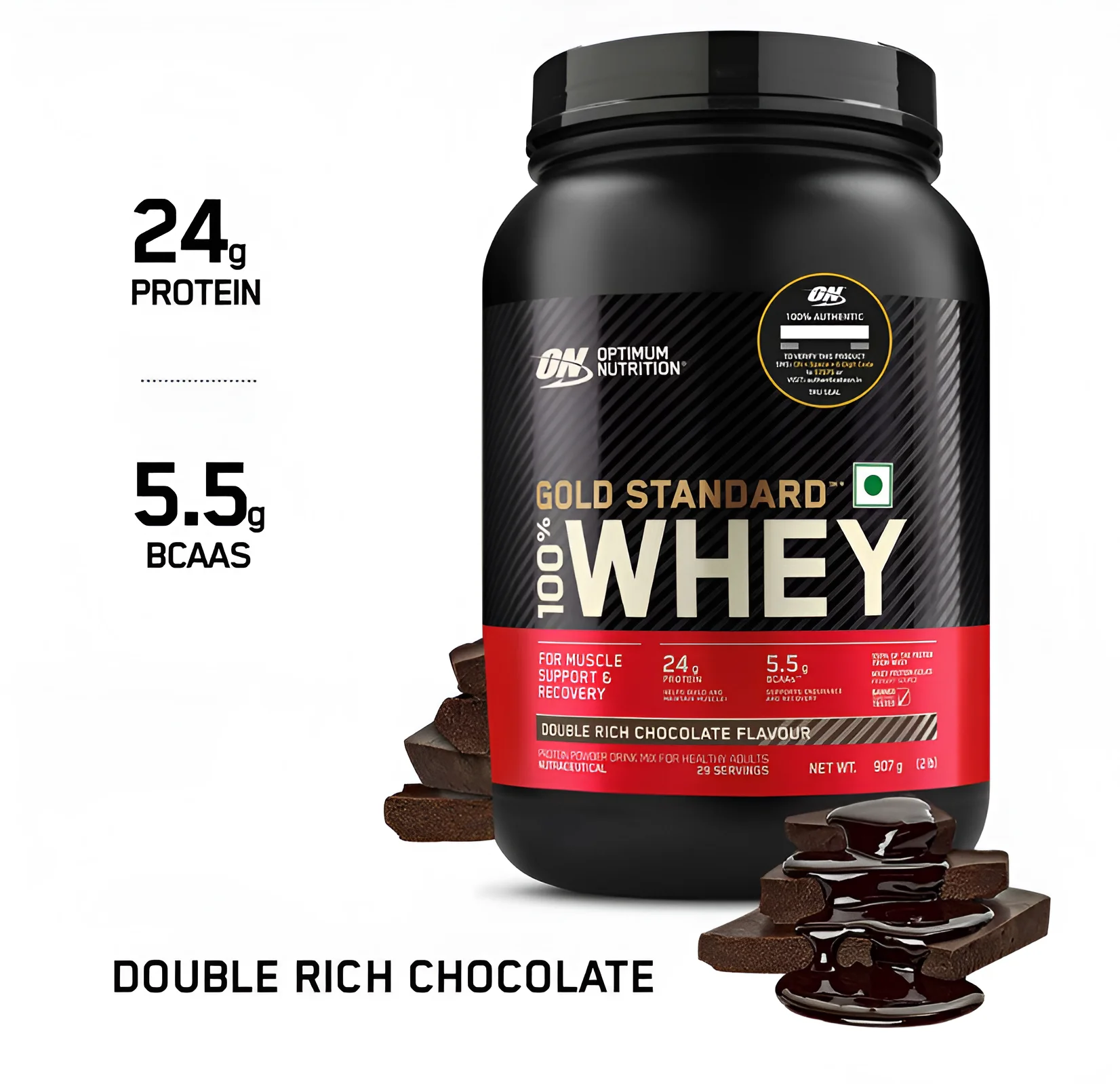 Optimum Nutrition (ON)  Whey  Protein , 907 g Double Chocolate view 2