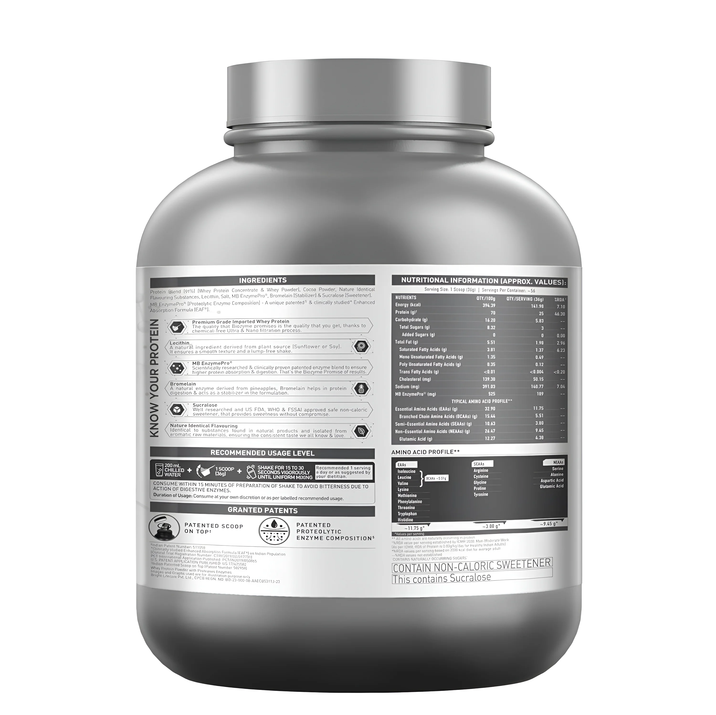MuscleBlaze Biozyme Performance WHEY PROTEIN Powder 2kg view 2