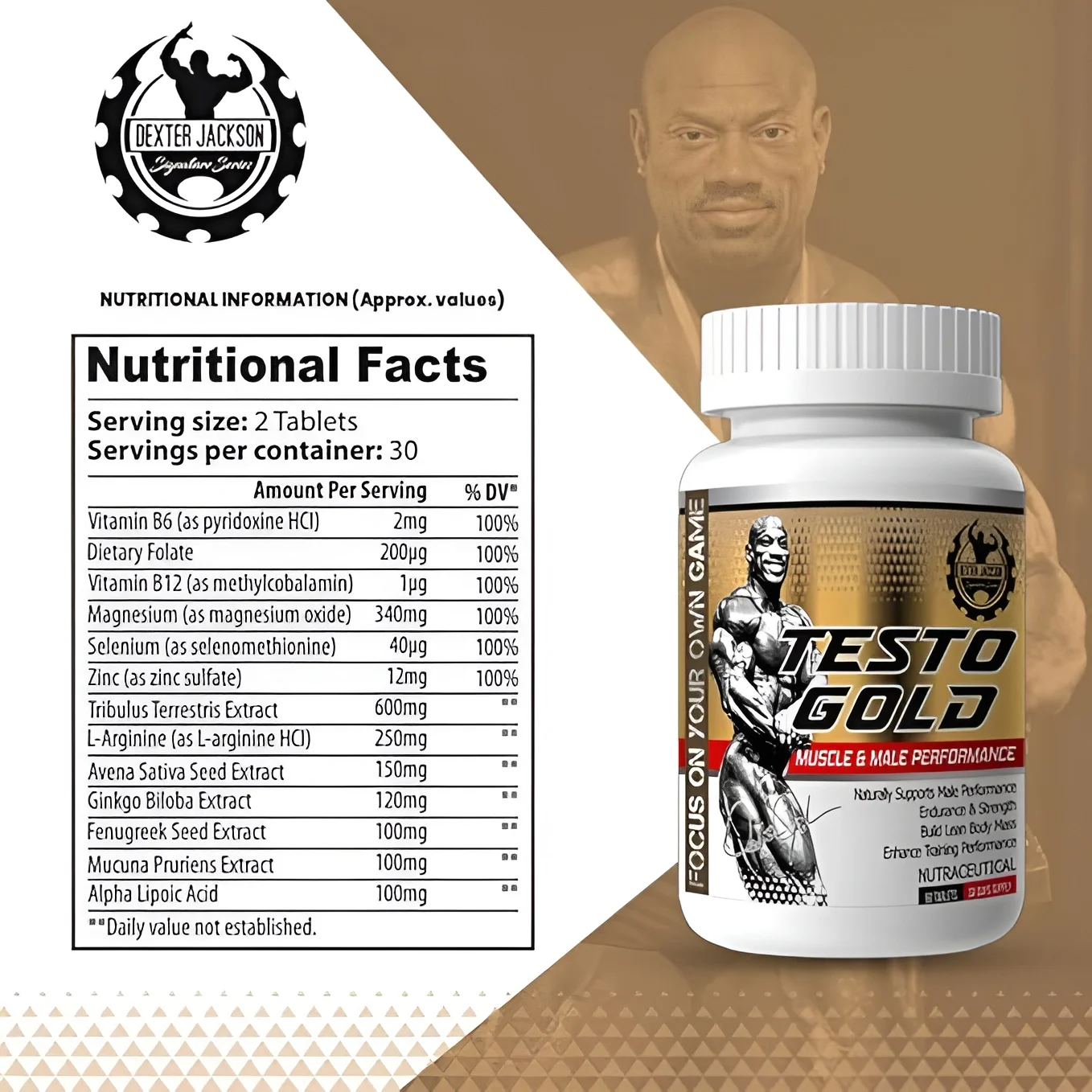 Dexter Jackson TESTO GOLD (60 tabs) view 2