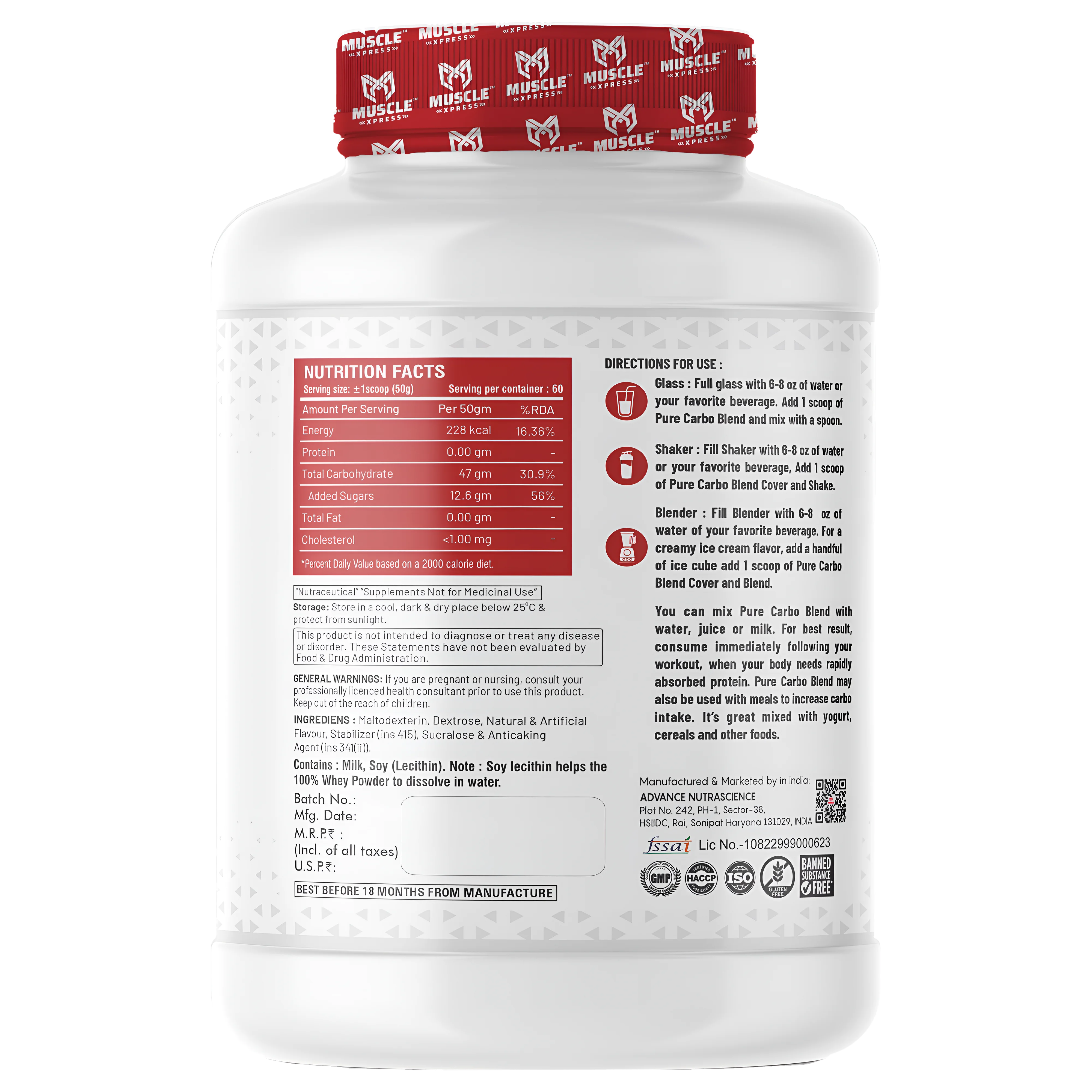 Muscle Xpress CARBO BLEND 3kg view 2