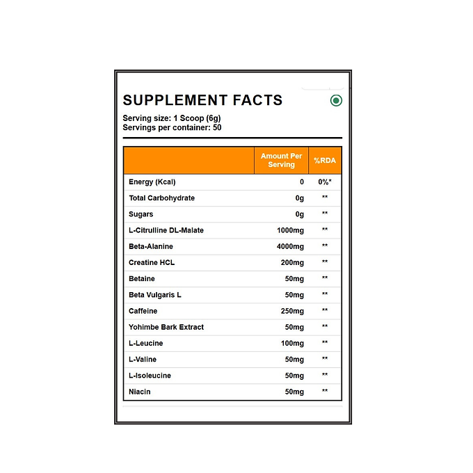 Peak Nutrition ADRENALINE Pre-Workout 50 Serving’s  view 4