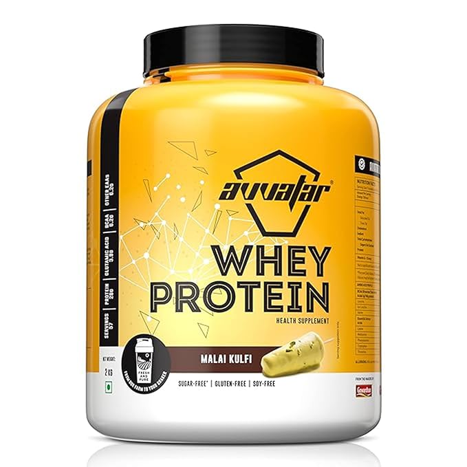 Avvatar WHEY PROTEIN | 2Kg | Malai Kulfi Flavour | 28g Protein | 57 Servings |