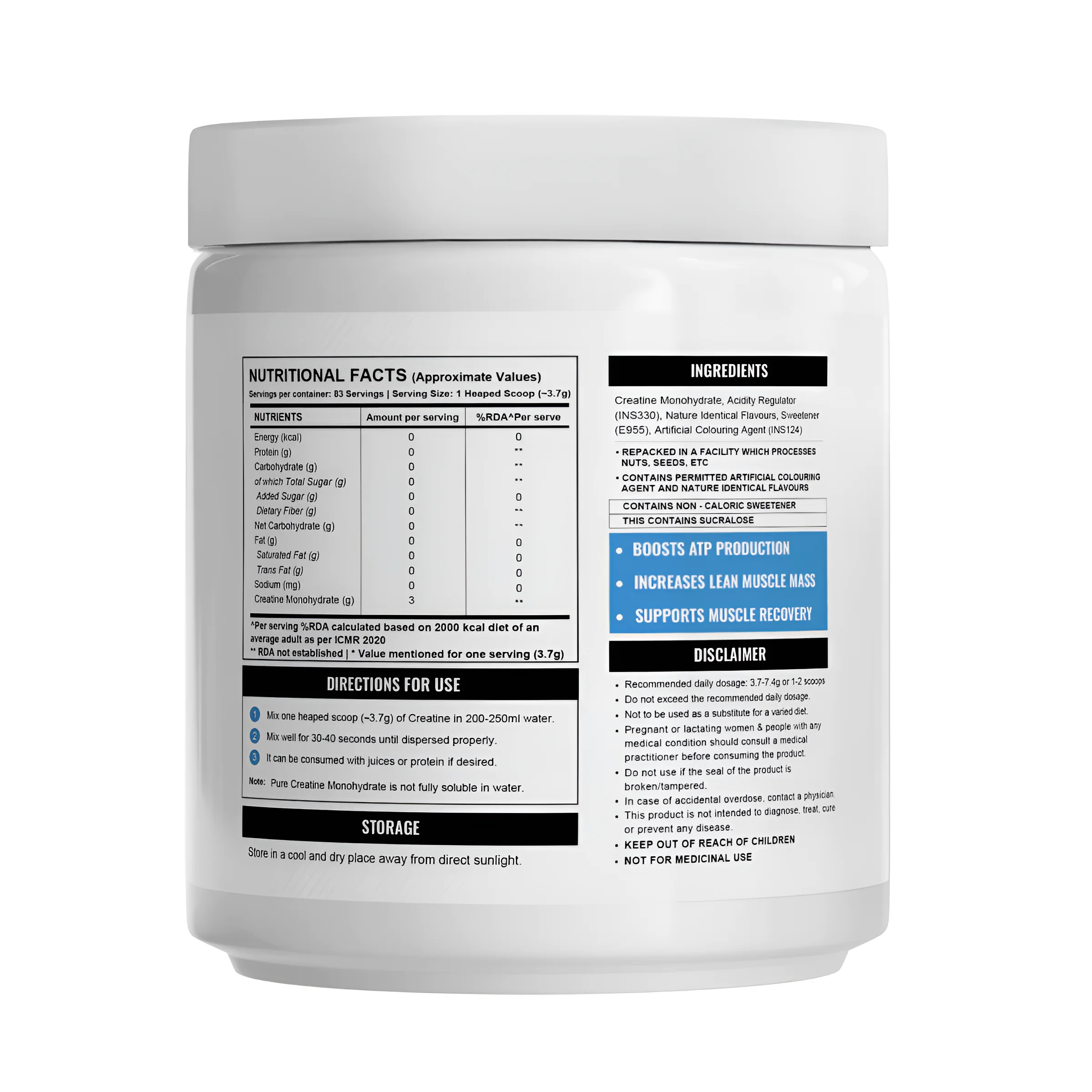 Wellcore CREATINE  307 Gm view 3