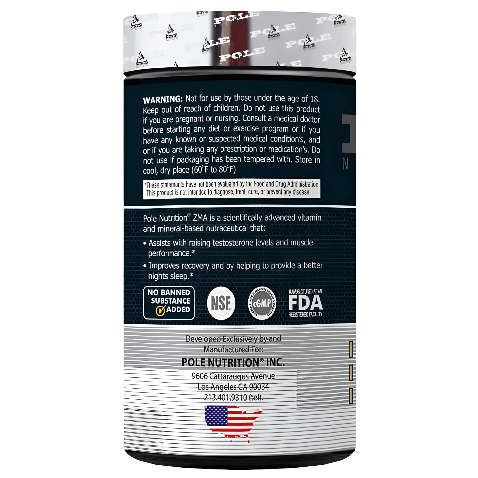 Pole Nutrition ZMA 90 Caps view 2