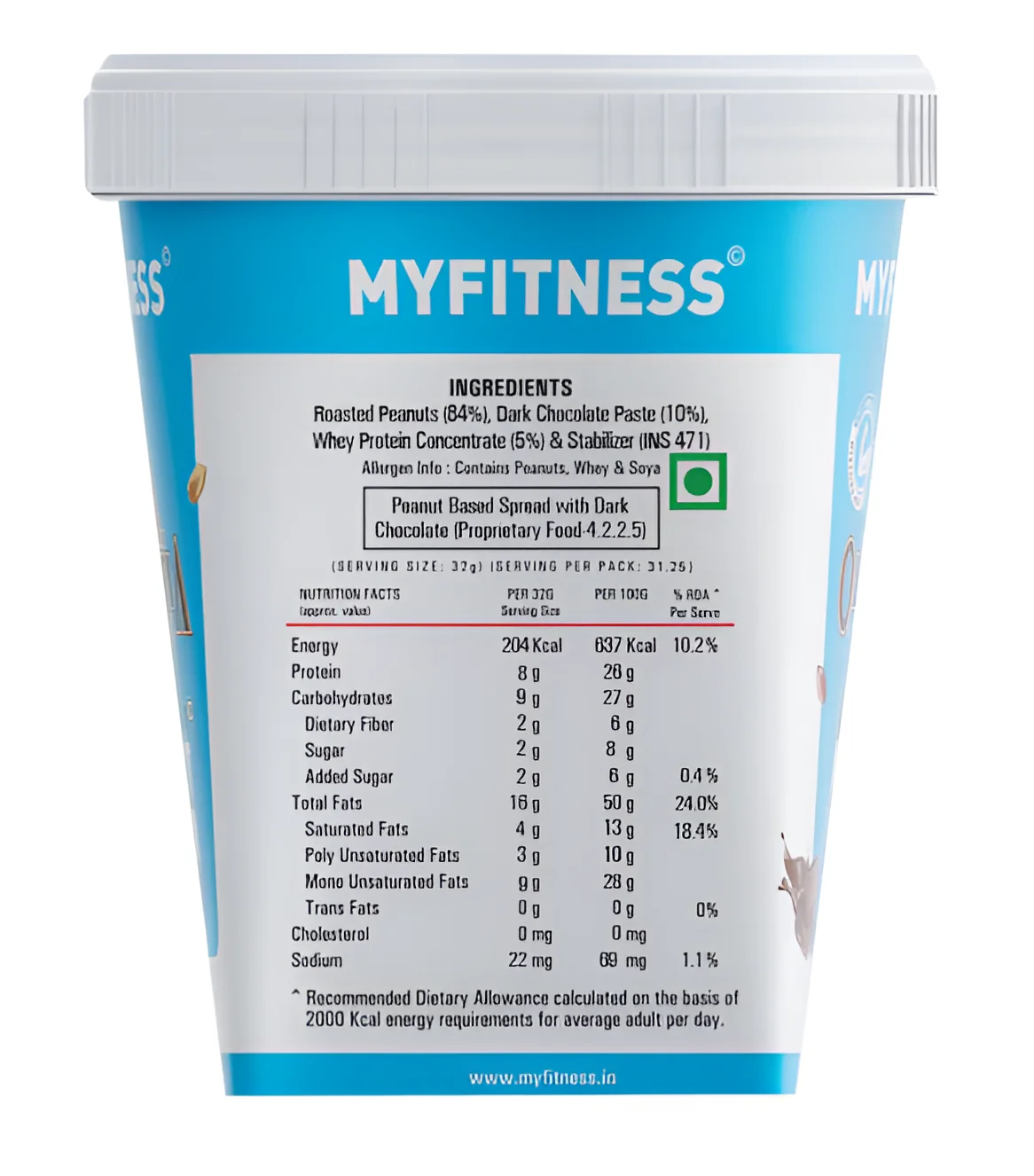 MY FITNESS PEANUT BUTTER 1.25KG view 2