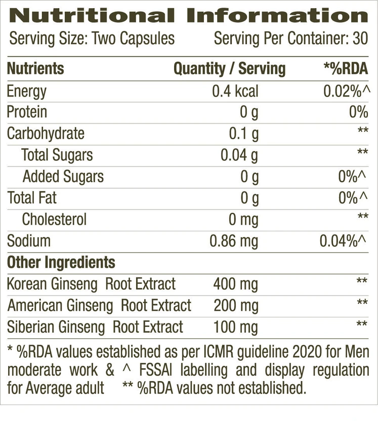 GNC TRIPLE GINSENG ROOT 60 Cap view 3