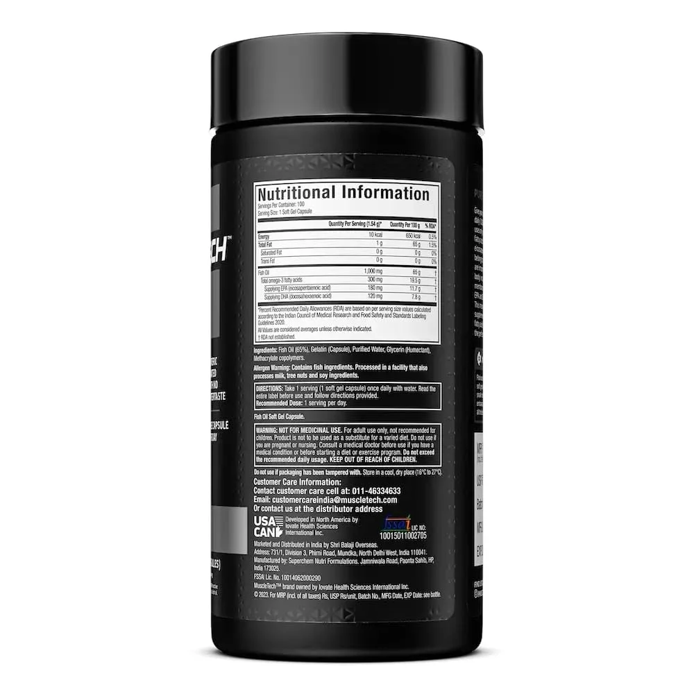 Muscletech FISH OIL  (100 softgels) view 3